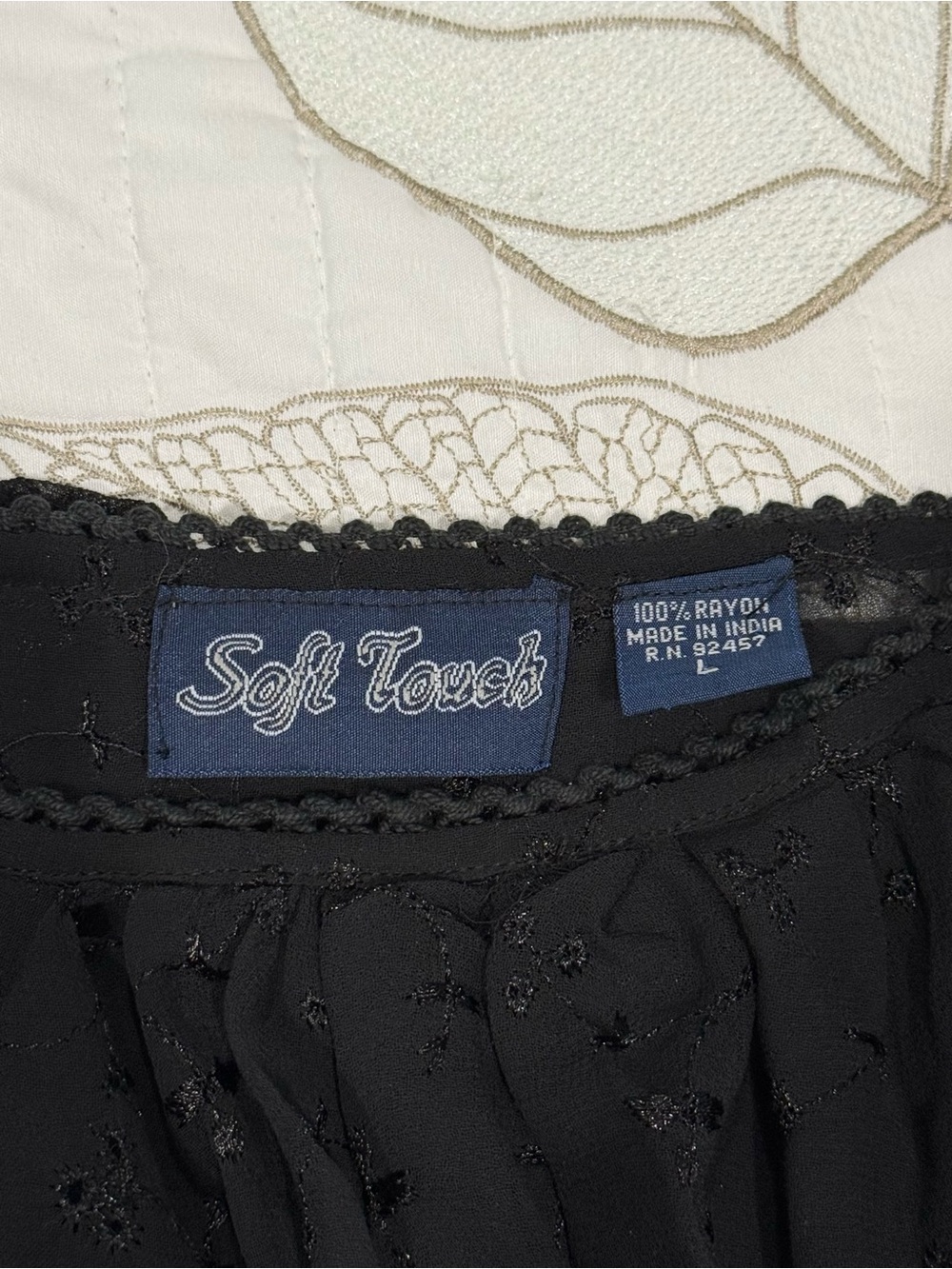 Vintage Soft Touch Gothic Black Sheer Babydoll Blouse - Picture 7 of 7